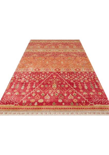 Nepal Zr 17 Yün Viskon Tensel Red Autumn Otantik Modern Uşak Desenli Halı modelleri