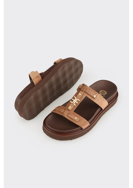 Naturel Deri Kadın Spor Terlik modelleri