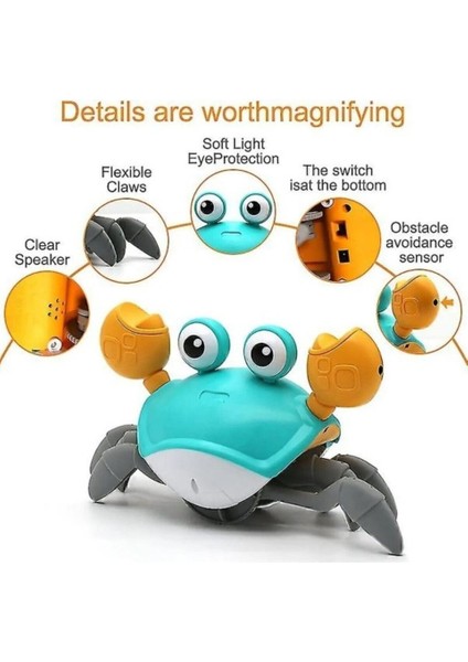 Şarjlı Müzikli Hareketli Oyuncak Yengeç Yürüme Yardımcısı Otomatik Sensörlü modelleri