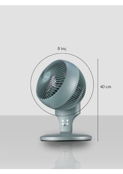 8'' 360 Derece Salınımlı Uzaktan Kumandalı Dokunmatik Ekran 40 cm Zaman Ayarlı Masaüstü Vantilatör modelleri
