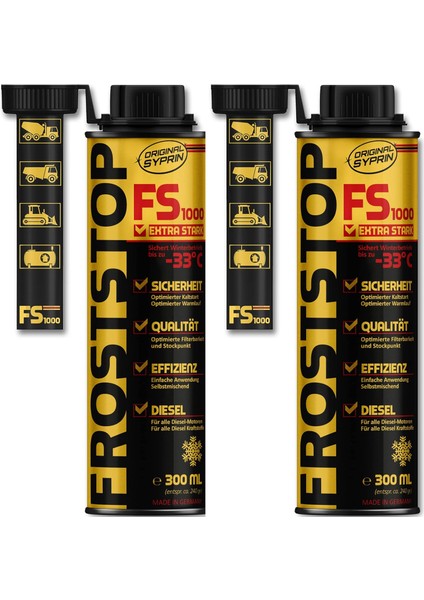 FS-1000 Dizel Donma Önleyici Katkı -33°c Kış Koruması, 2X300 ml