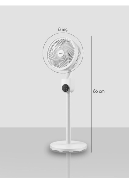 8 Inch Otomatik Sağ Sol Salınımlı Uzaktan Kumandalı Dokunmatik Ekran 86 cm Zaman Ayarlı Vantilatör fiyatları