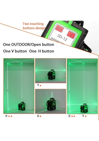 Çok Işlevli 3D 12 Çizgi Lazer Seviye Aracı Kendinden Tesviye Fonksiyonlu Dikey Yatay Çizgiler modelleri