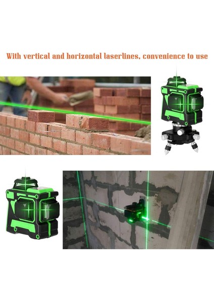 Çok Işlevli 3D 12 Çizgi Lazer Seviye Aracı Kendinden Tesviye Fonksiyonlu Dikey Yatay Çizgiler fırsatları