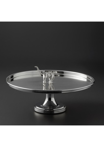 Ganesha Pasta Kek Gümüş Servis Tabağı