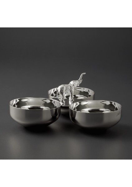 Jumbbo Ganesha Üçlü Gümüş Çerezlik