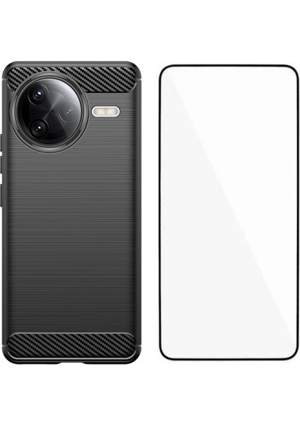 Xiaomi Poco F7 Ultra 5g Fırçalanmış Dokulu Tpu Telefon Kılıfı ve Temperli Cam (Yurt Dışından)