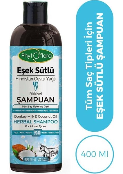 Eşek Sütlü Hindistan Cevizi Yağlı Bitkisel Şampuan