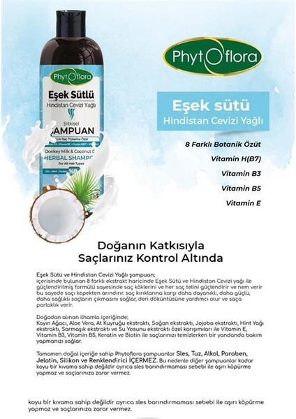 Eşek Sütlü Hindistan Cevizi Yağlı Bitkisel Şampuan fırsatları