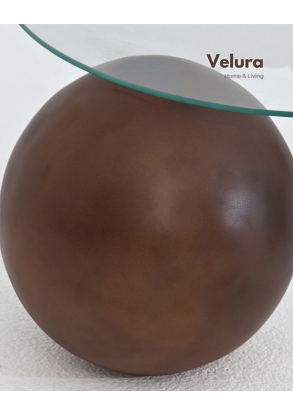 Modern Orta Sehpa & Cam Sehpa & Küre Sehpa & Top Sehpa - Koyu Ceviz