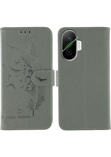 Xiaomi Poco F7 5g Tüy Baskılı Pu Deri Cüzdan Telefon Kılıfı (Yurt Dışından)