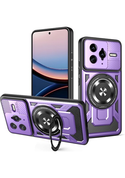 Xiaomi Poco F7 Ultra 5g Manyetik Kılıf Döner Ayaklı Tpu + Pc Telefon Kılıfı (Yurt Dışından)