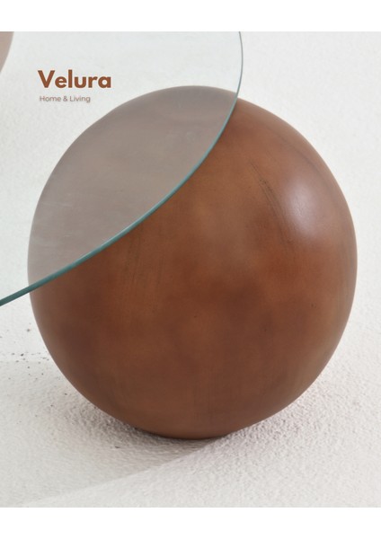 Modern Orta Sehpa & Cam Sehpa & Küre Sehpa & Top Sehpa - Ceviz