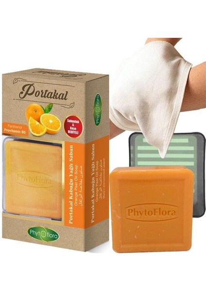 Portakal Kabuğu Yağlı Sabun Kese ve Sabunluk Hediyeli