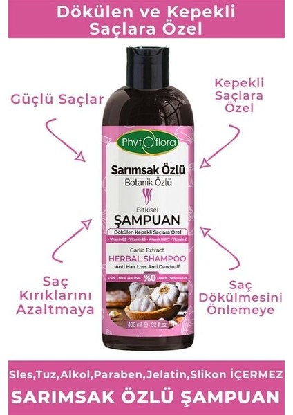 Tuzsuz Yağlı ve Dökülen ve Kepekli Saçlara Özel Sarımsak Özlü Bitkisel Şampuan 400 ml modelleri