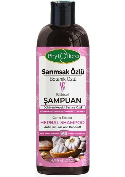 Tuzsuz Yağlı ve Dökülen ve Kepekli Saçlara Özel Sarımsak Özlü Bitkisel Şampuan 400 ml