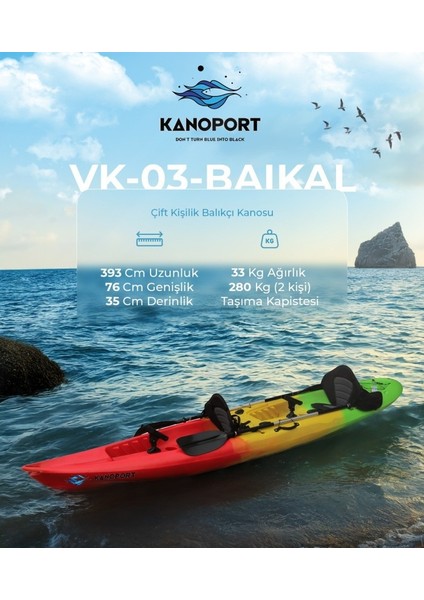 Vk-03 Baikal Çift Kişilik Balıkçı Kanosu