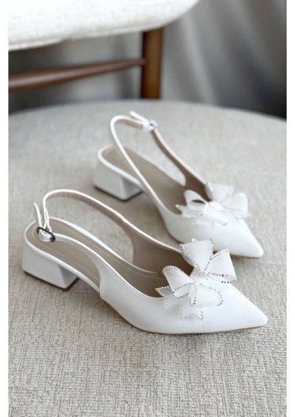 Kadın Howen Kısa Topuklu Ayakkabı - Beyaz-Deri modelleri