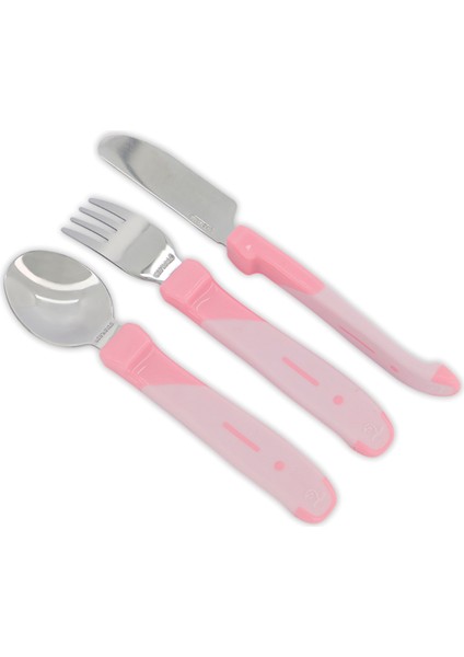 Çelik Öğrenme Çatal Kaşık Seti Pembe 12+ Ay fiyatları