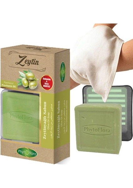 Zeytinyağlı Sabun Kese ve Sabunluk Hediyeli