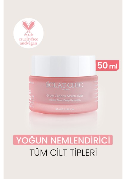 Nemlendirici Işıltı Kremi – Hyaluronik, Niasinamid ve Arbutin İçerikli | 50 ml | Tüm Ciltler