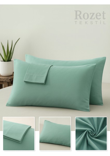 Yeşil Yastık Kılıfı Pamuk Kumaş Kapaklı (2 Adet) 50 x 70 cm modelleri