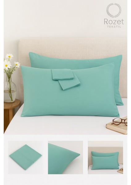 Yeşil Yastık Kılıfı Pamuk Kumaş Kapaklı (2 Adet) 50 x 70 cm fırsatları