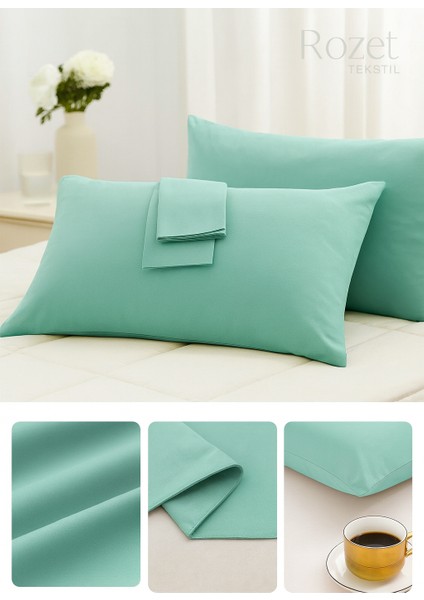 Yeşil Yastık Kılıfı Pamuk Kumaş Kapaklı (2 Adet) 50 x 70 cm indirimleri