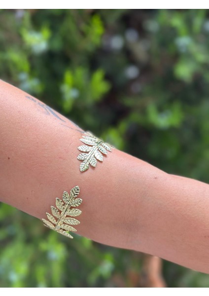 Çelik Kleopatra Yapraklı Kadın Kol Bilezziği modelleri