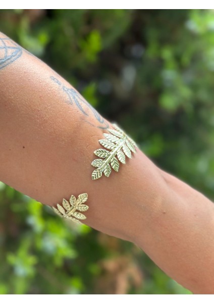 Çelik Kleopatra Yapraklı Kadın Kol Bilezziği fırsatları