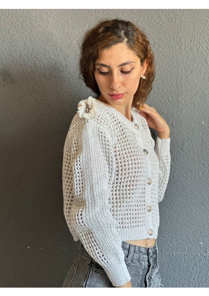 Simli File Apoletli Kadın Hırka Standart modelleri