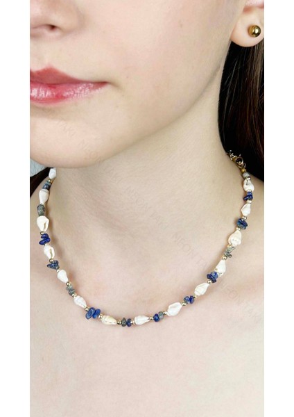 Deniz Kabuğu Kolye 427, Mavi - Beyaz fiyatları