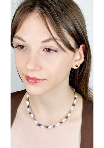 Deniz Kabuğu Kolye 427, Mavi - Beyaz modelleri