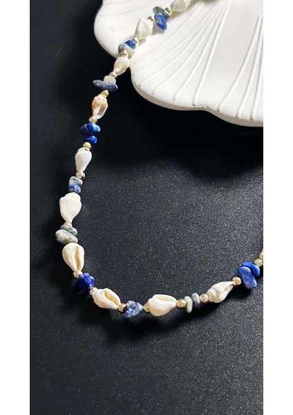 Deniz Kabuğu Kolye 427, Mavi - Beyaz fırsatları