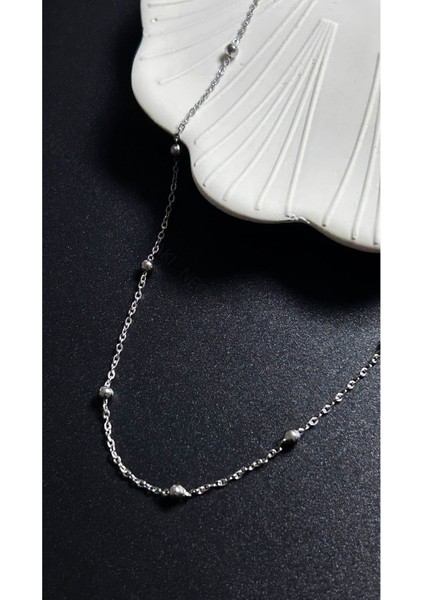 Topçuklu, Paslanmaz Çelik Zincir, Gümüş Renk