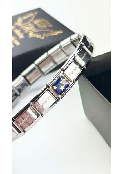 Yıldız, İtalyan Nom Bileklik için Çelik Charm, Gümüş Renk (BİLEKLİK DAHİL DEĞİLDİR!!)