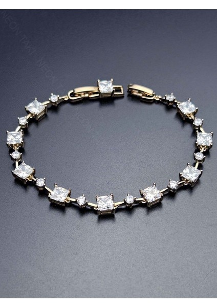 Zirkon Taşlı, Altın Kaplama, Paslanmaz Bileklik 476, Pembe (ROSE) Renk modelleri