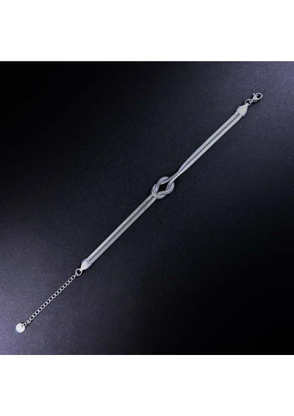 Bileklik, Kararmayan Paslanmaz Çelik, Çift Zincir, Gemici Bağı Detaylı, Gümüş Renk, Model43 modelleri