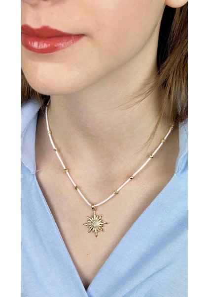 Güneş Figürlü, İp Kolye 423, Altın Renk fiyatları