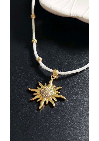 Güneş Figürlü, İp Kolye 423, Altın Renk fırsatları