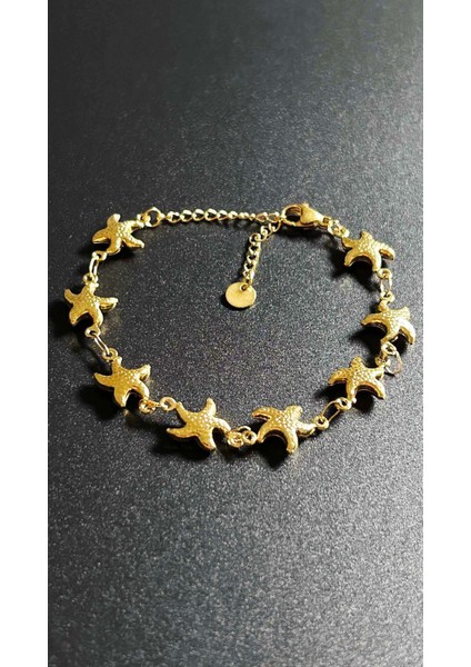 Bileklik, Kararmayan Paslanmaz Çelik, Deniz Yıldızı Detaylı, Altın Renk, Model502 modelleri