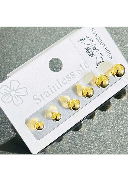 Çoklu Küpe, Topçuk Figürlü, Paslanmaz Çelik Küpe 465, Altın Renk fiyatları