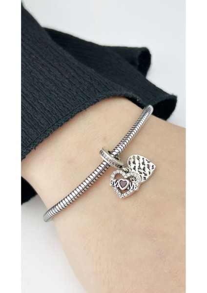 Charm, Zirkon Taşlı, Kararmayan Çelik, Anne Yazan (BİLEKLİK DAHİL DEĞİLDİR!!), Gümüş Renk, Model6 fiyatları