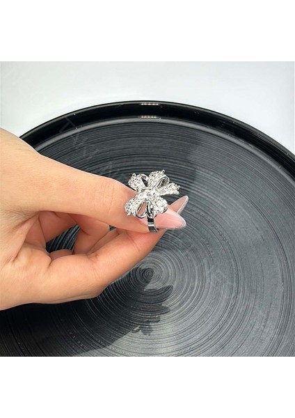 Zirkon Taşlı Kurdela Paslanmaz Çelik Yüzük 144, Kasa Gümüş Renk Ayarlanabilir fiyatları