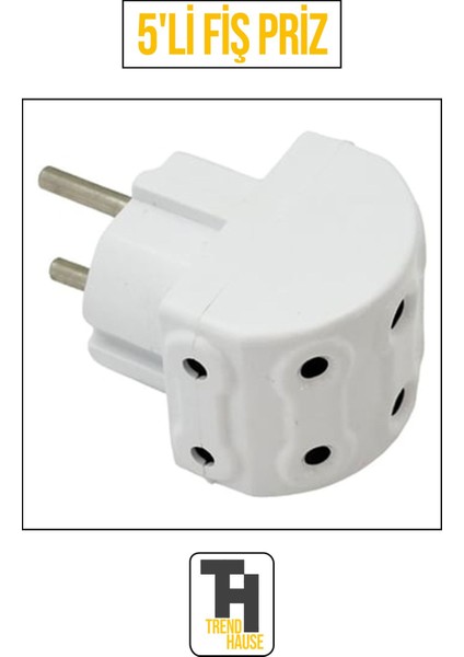5’li Fiş Priz – Güvenli ve Çoklu Elektrik Bağlantısı