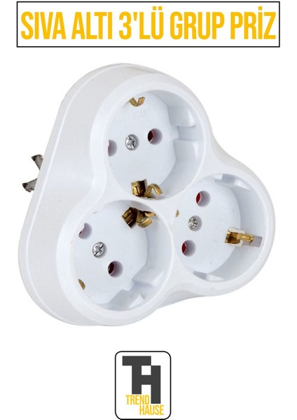 Sıva Altı 3’lü Topraklı Priz