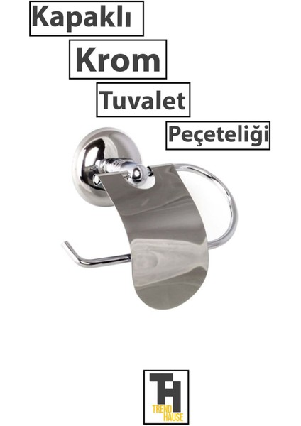 Kapaklı Krom Tuvalet Peçeteliği