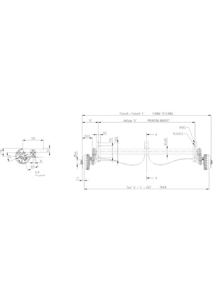 1500KG 5X112 1400 - 1870MM Torsiyonlu Frenli Aks Dingil fiyatları