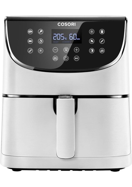 Airfryer 100 Tarif Yemek Kitabı, 1700-WATT Max Xxl 5,5 L Dijital Dokunmatik Hava Fritözleri 11 Ön Ayarlı Fırın, Yağsız Sıcak Ocak, Yapışmaz Sepet, Beyaz