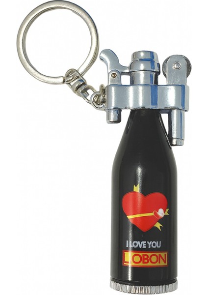 Gold Love You Design Siyah Benzinli Çakmak